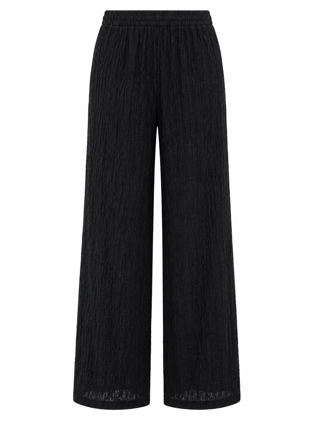 Textured Lace Wide-Leg Pants