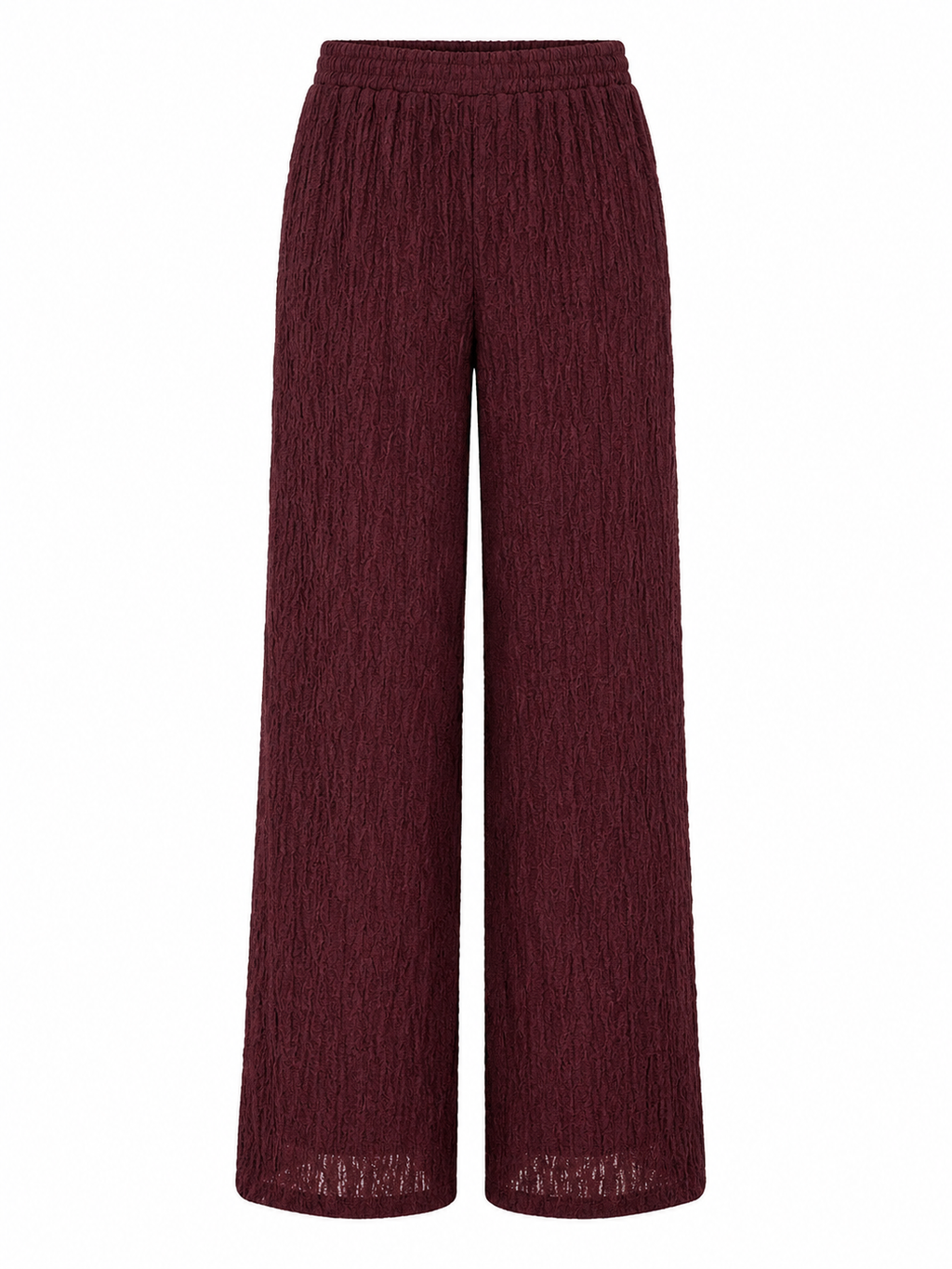Textured Lace Wide-Leg Pants