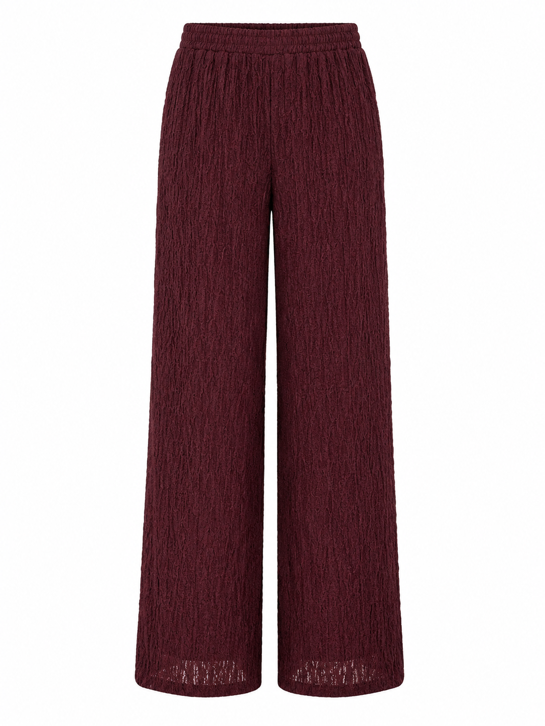 Textured Lace Wide-Leg Pants