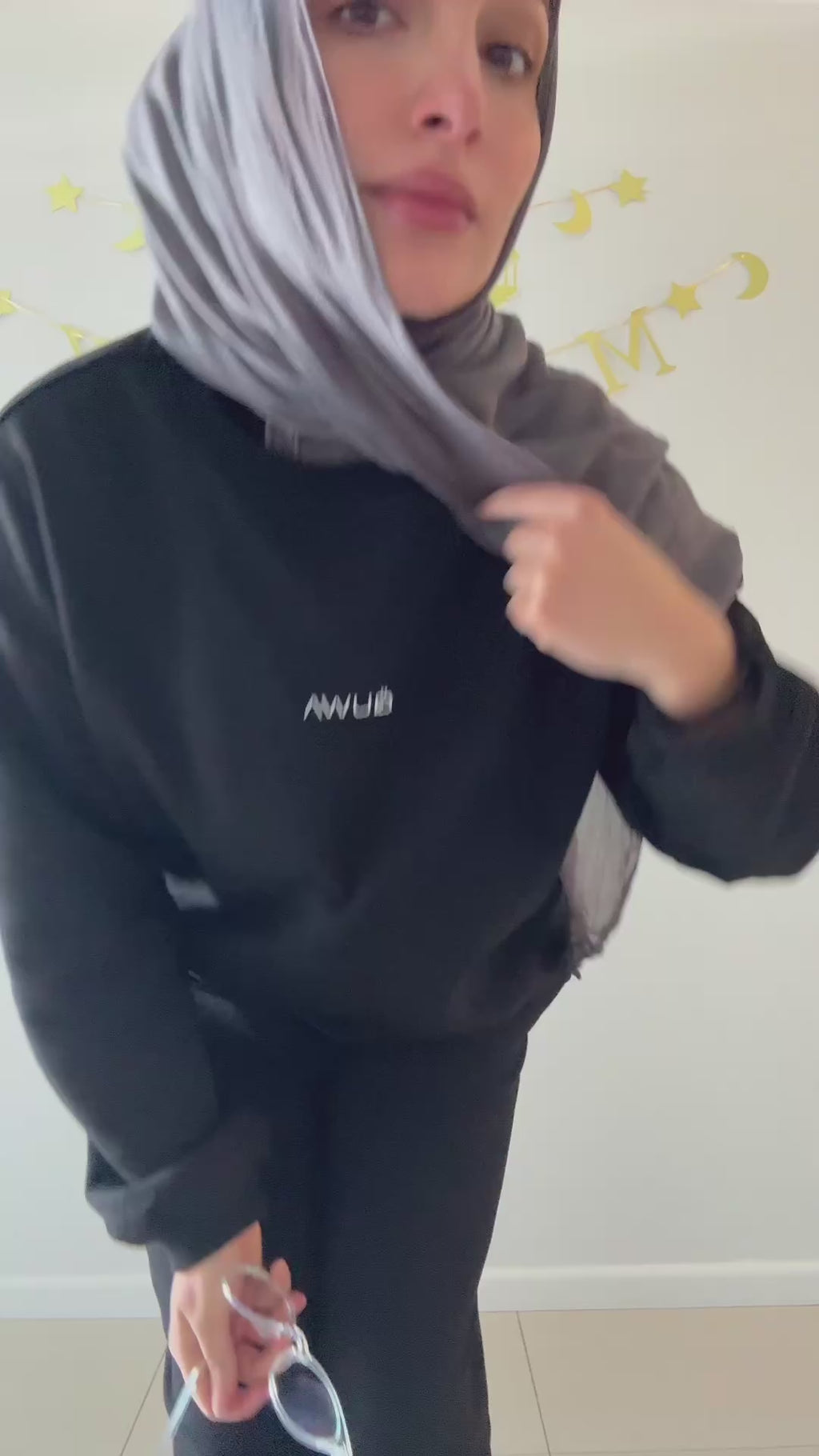 Sweatshirt with wide leg track pants