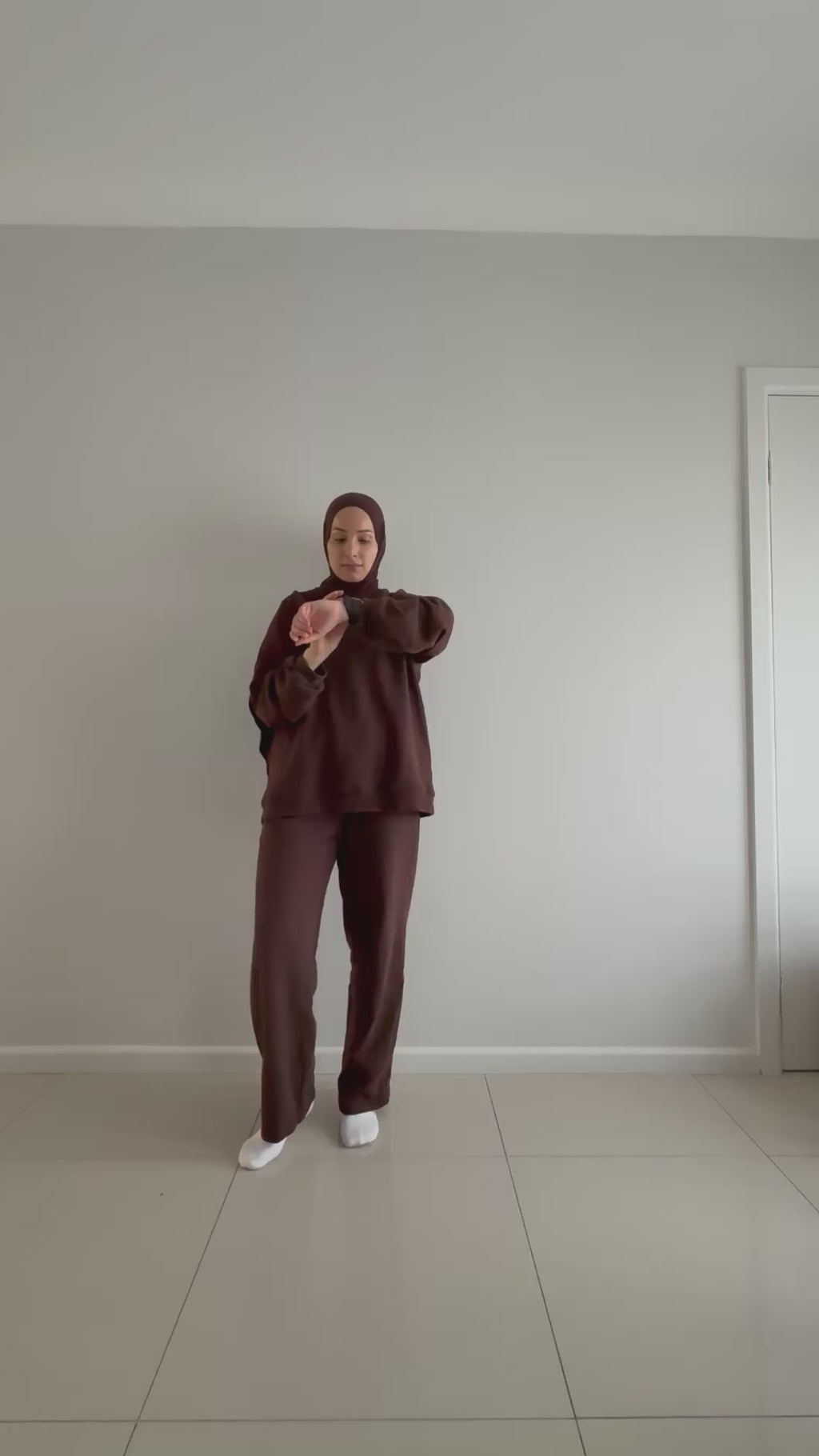 Sweatshirt with wide leg track pants